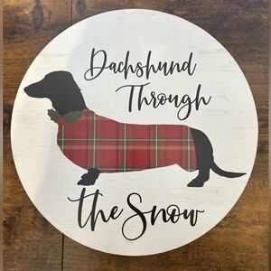 Dachshund Through the Snow Christmas Lazy Susan Platter